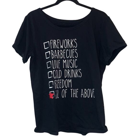 Black Graphic Summer Tee Shirt - Picture 1 of 4